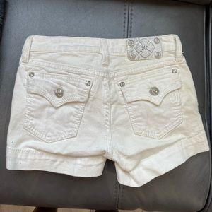 Miss Me White denim shorts with flap pockets